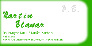 martin blanar business card