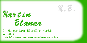 martin blanar business card